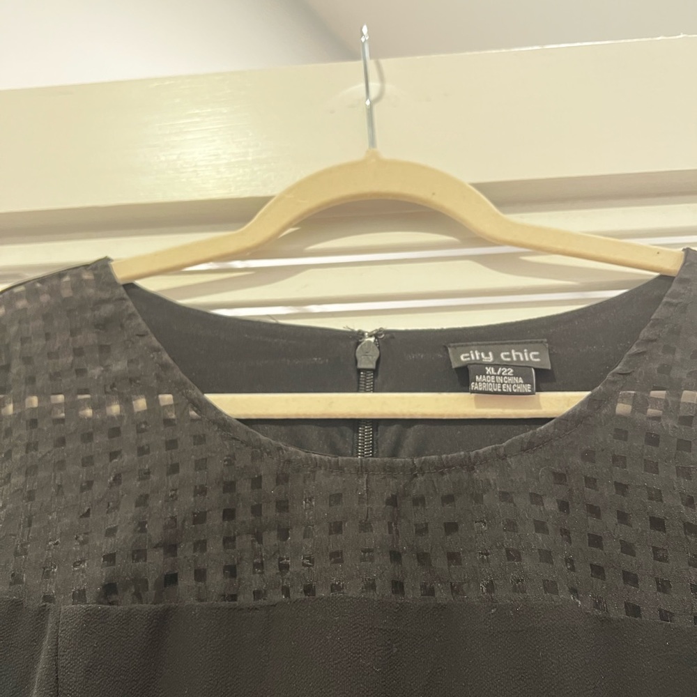 City Chic Black Short Sleeve A-Line Cocktail Dress 22 - Picture 8 of 13